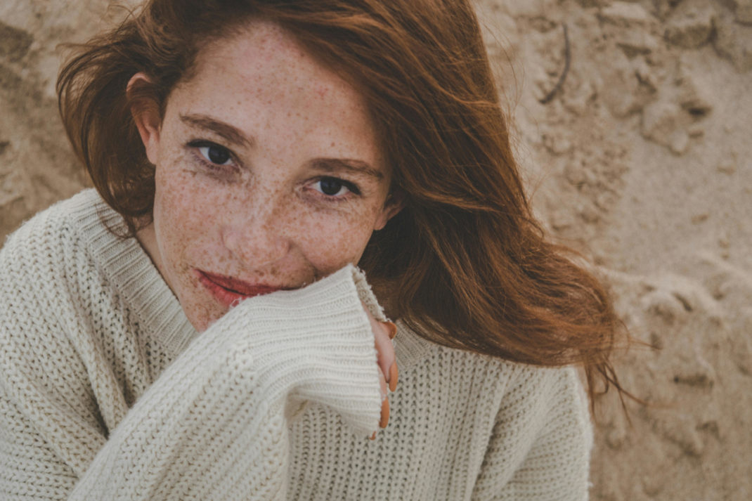Woman with freckles