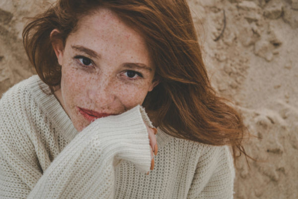 Woman with freckles