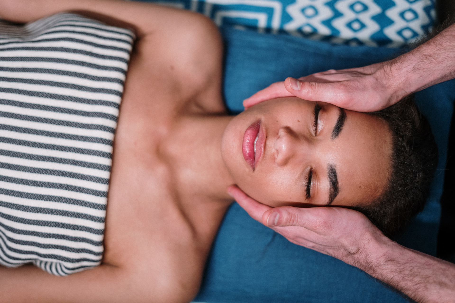 Woman receiving facial