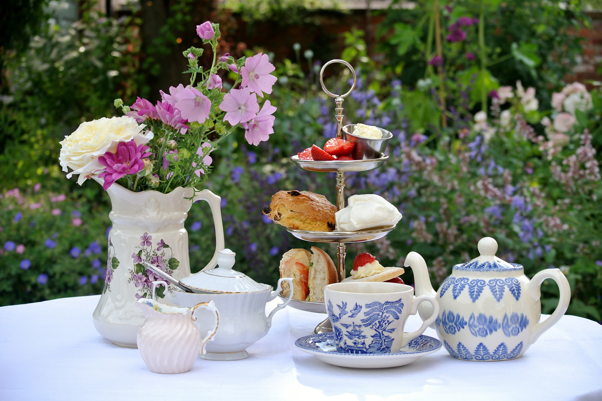 Afternoon tea in an English garden