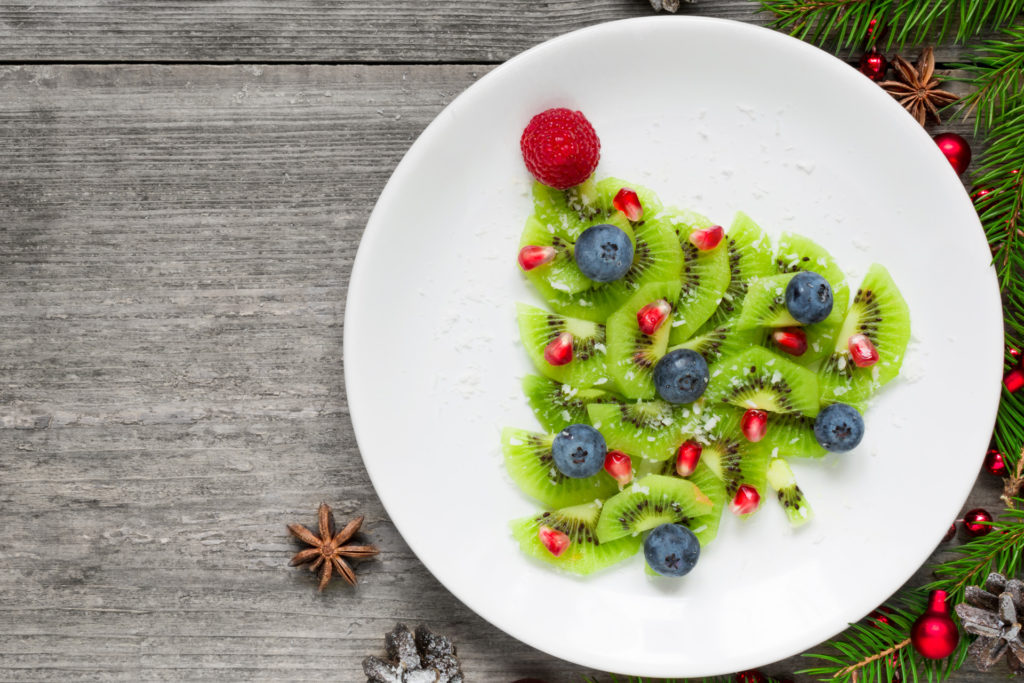 Kiwi in the shape of a Christmas tree