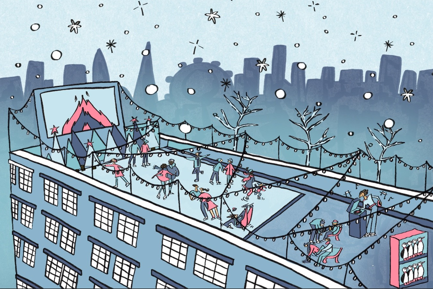 An illustration of ICE at Bussey Rooftop Bar