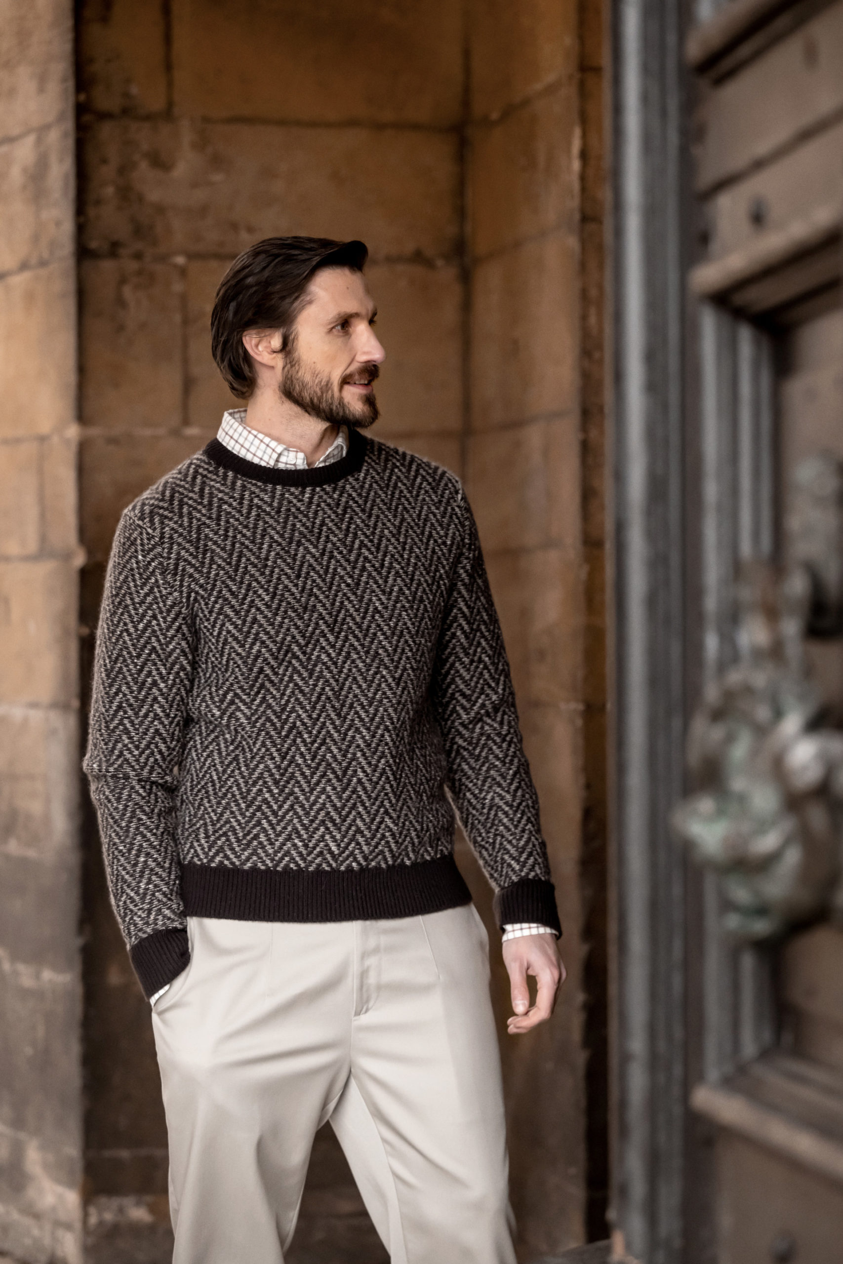 Man in knitted jumper