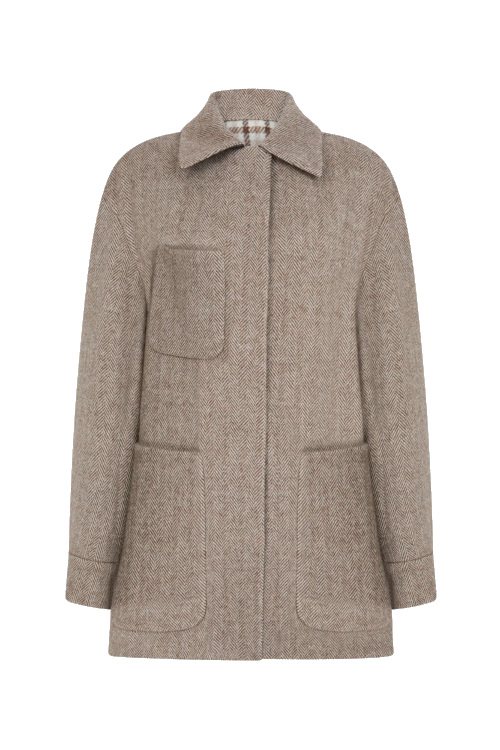 Grey coat from Purdey Autumn/Winter 24