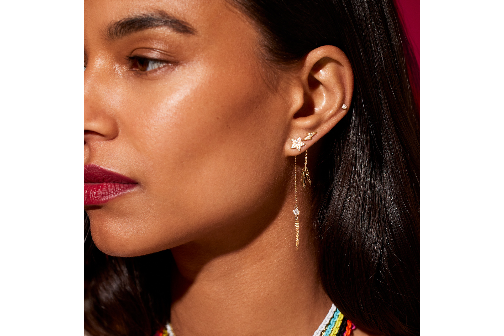 Close up of woman's pierced ear