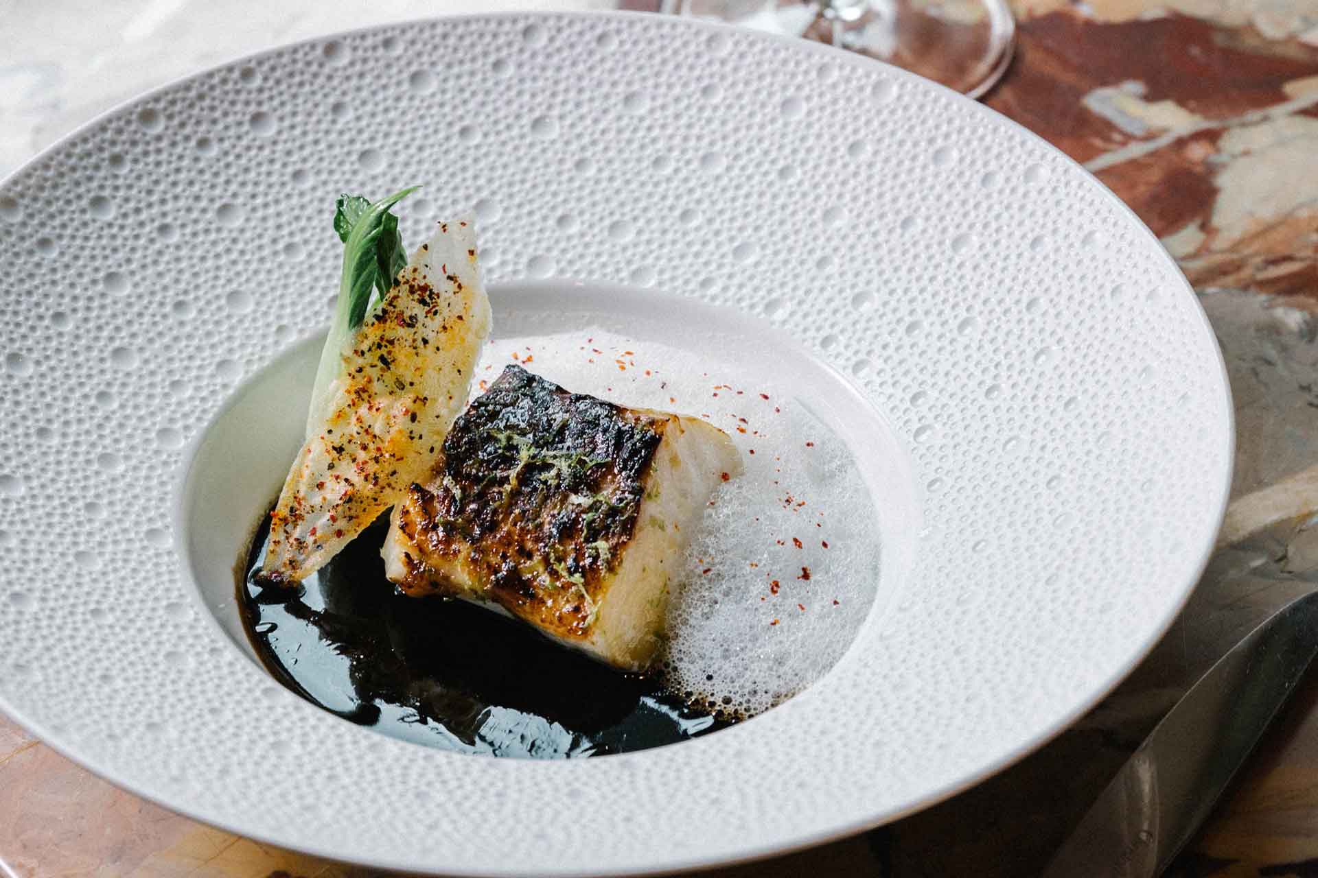 Plate of miso blackened cod