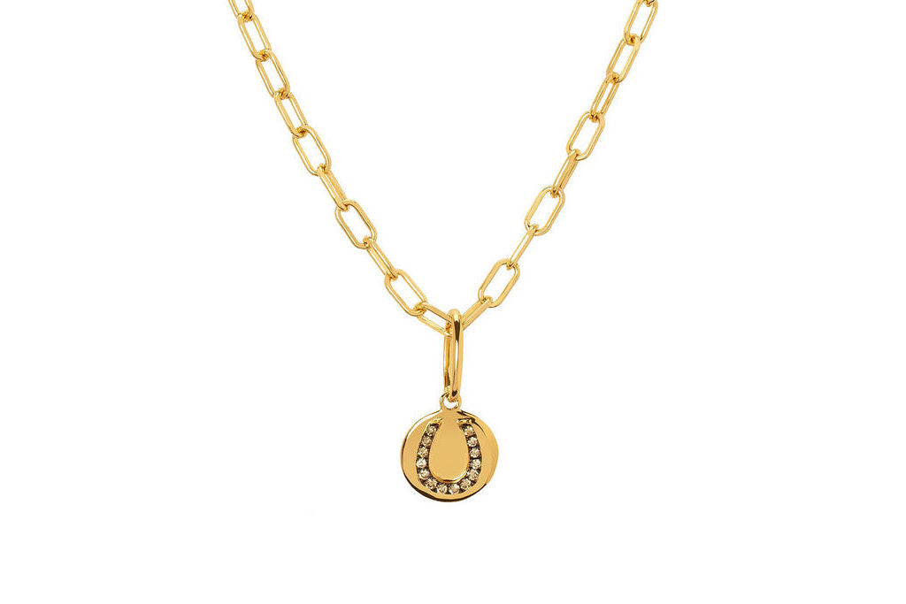 Gold medallion with horse shoe