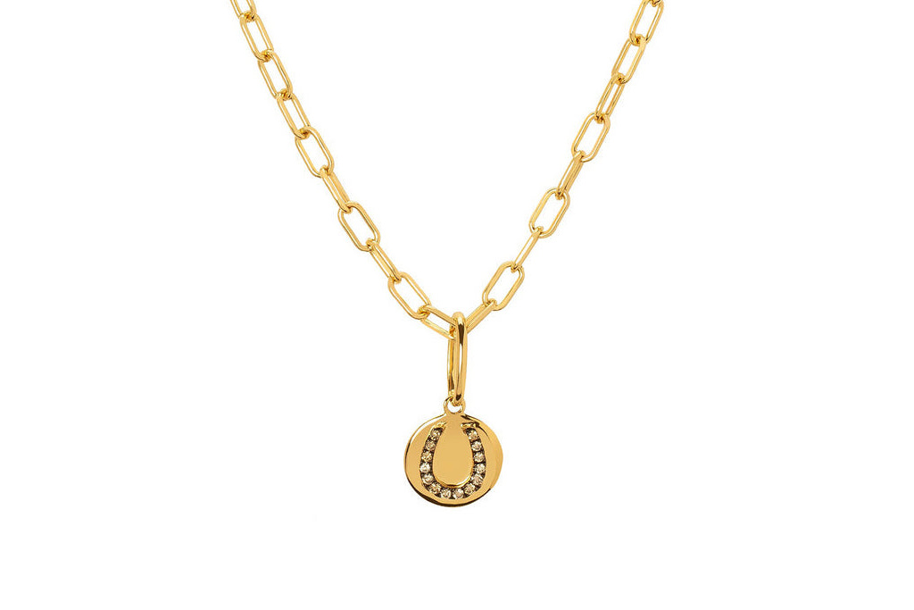 Gold medallion with horse shoe