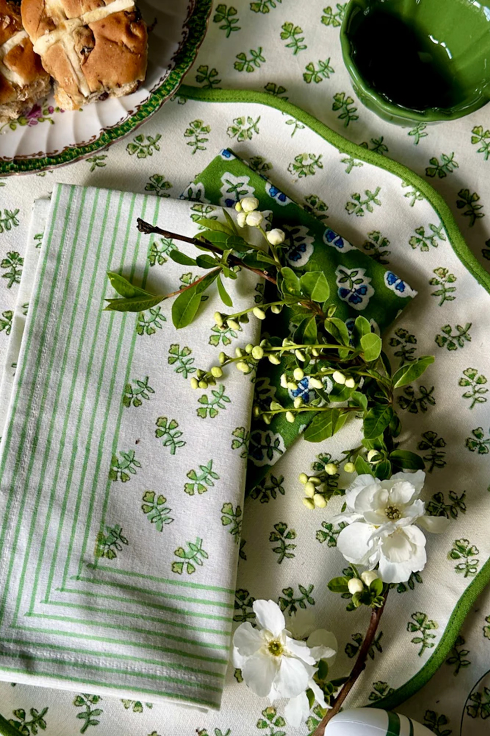 Table set with linens
