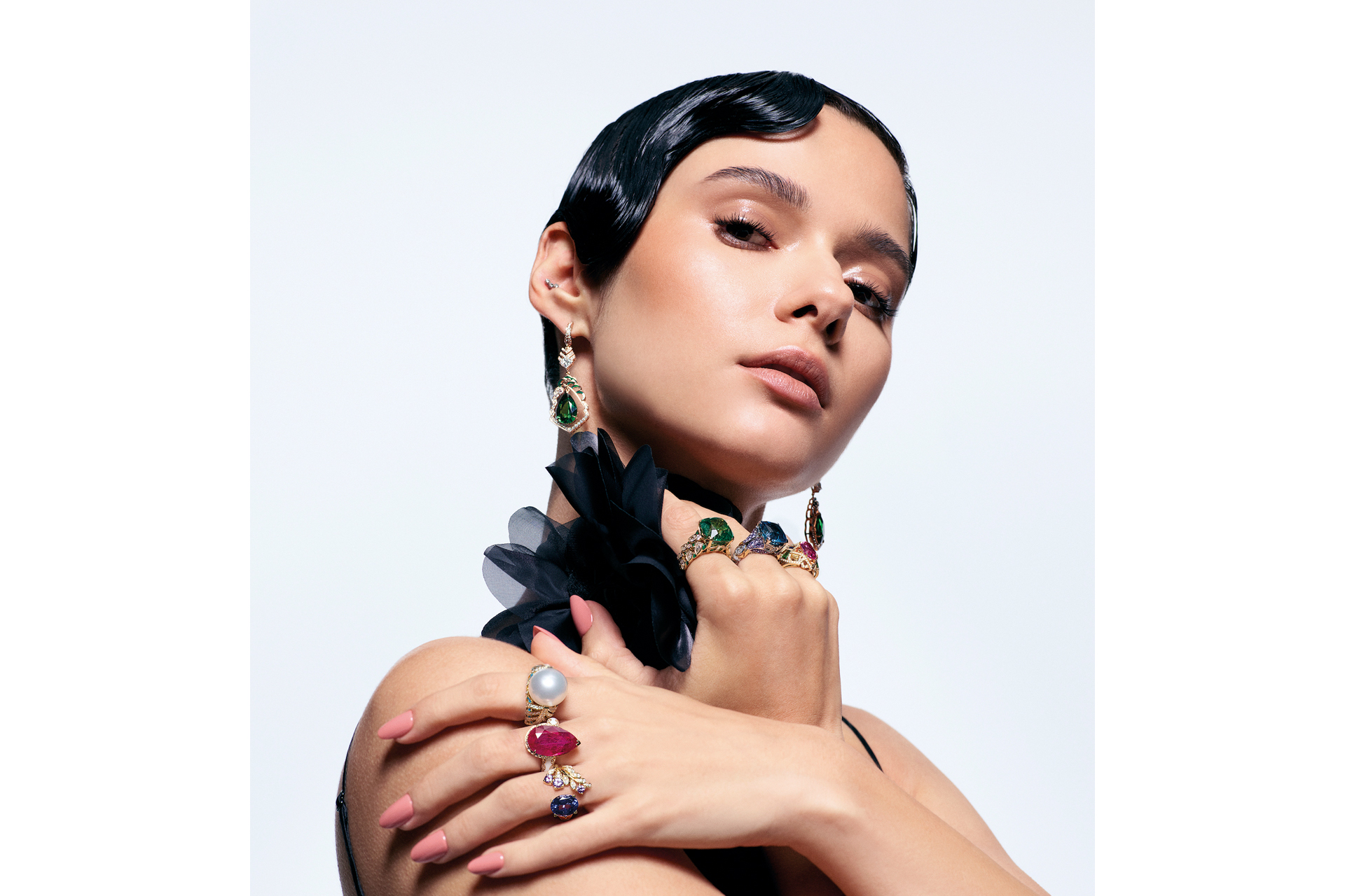 model in c&th jewellery shoot