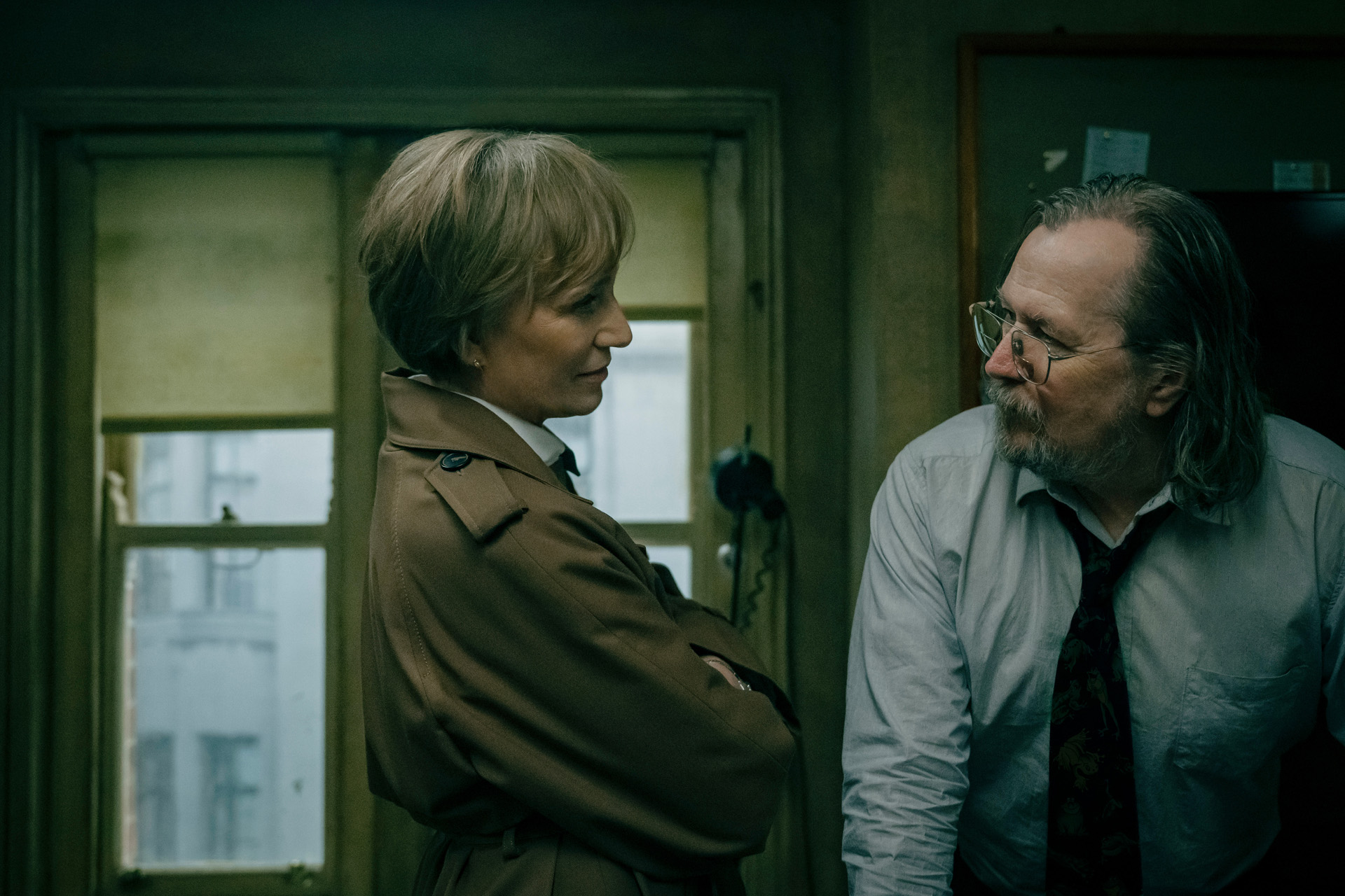 Kristin Scott Thomas and Sir Gary Oldman in Slow Horses