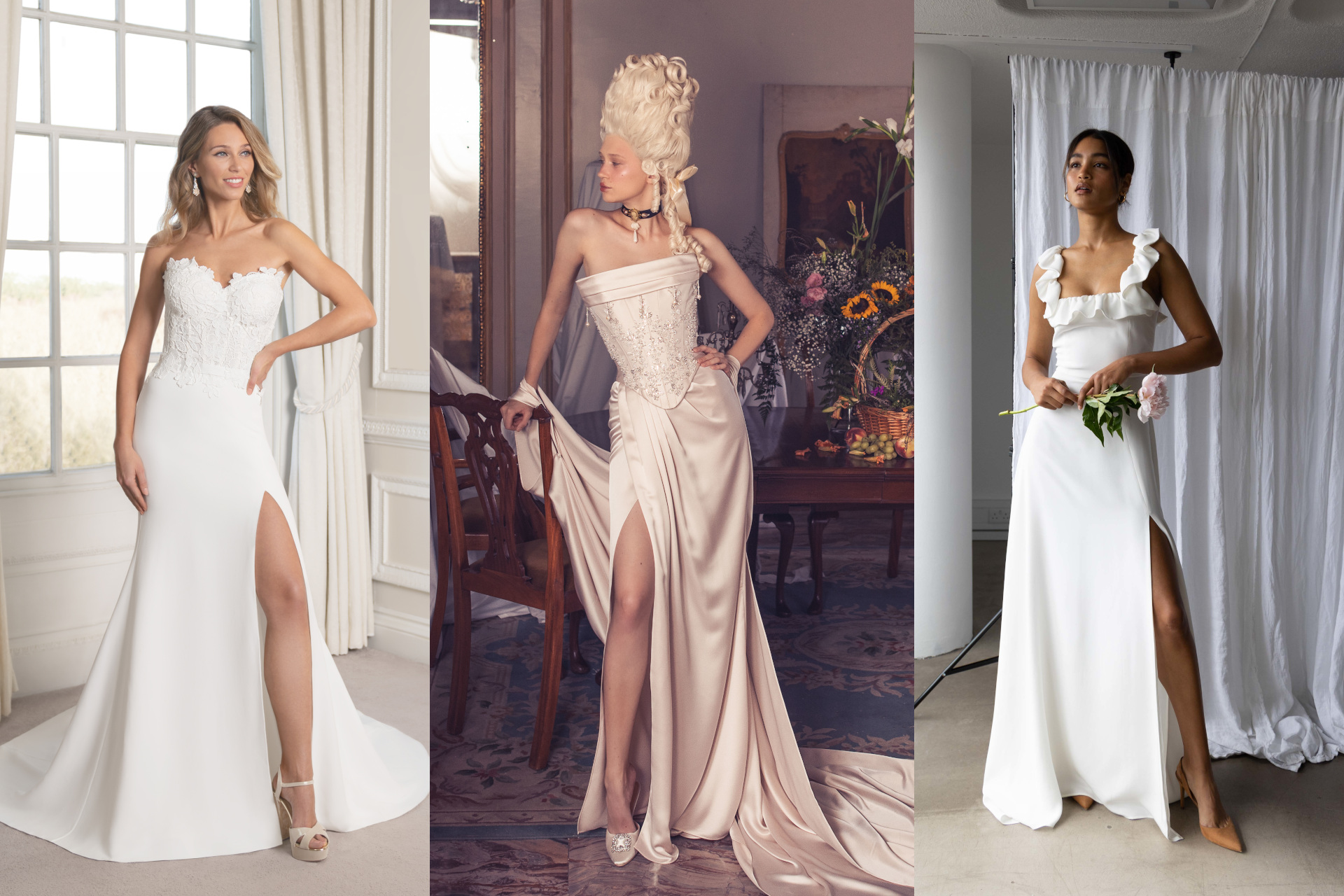 Women in wedding dresses