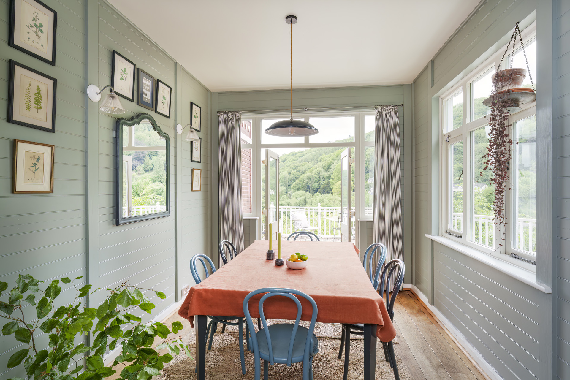 A dining room in the Sex Education chalet