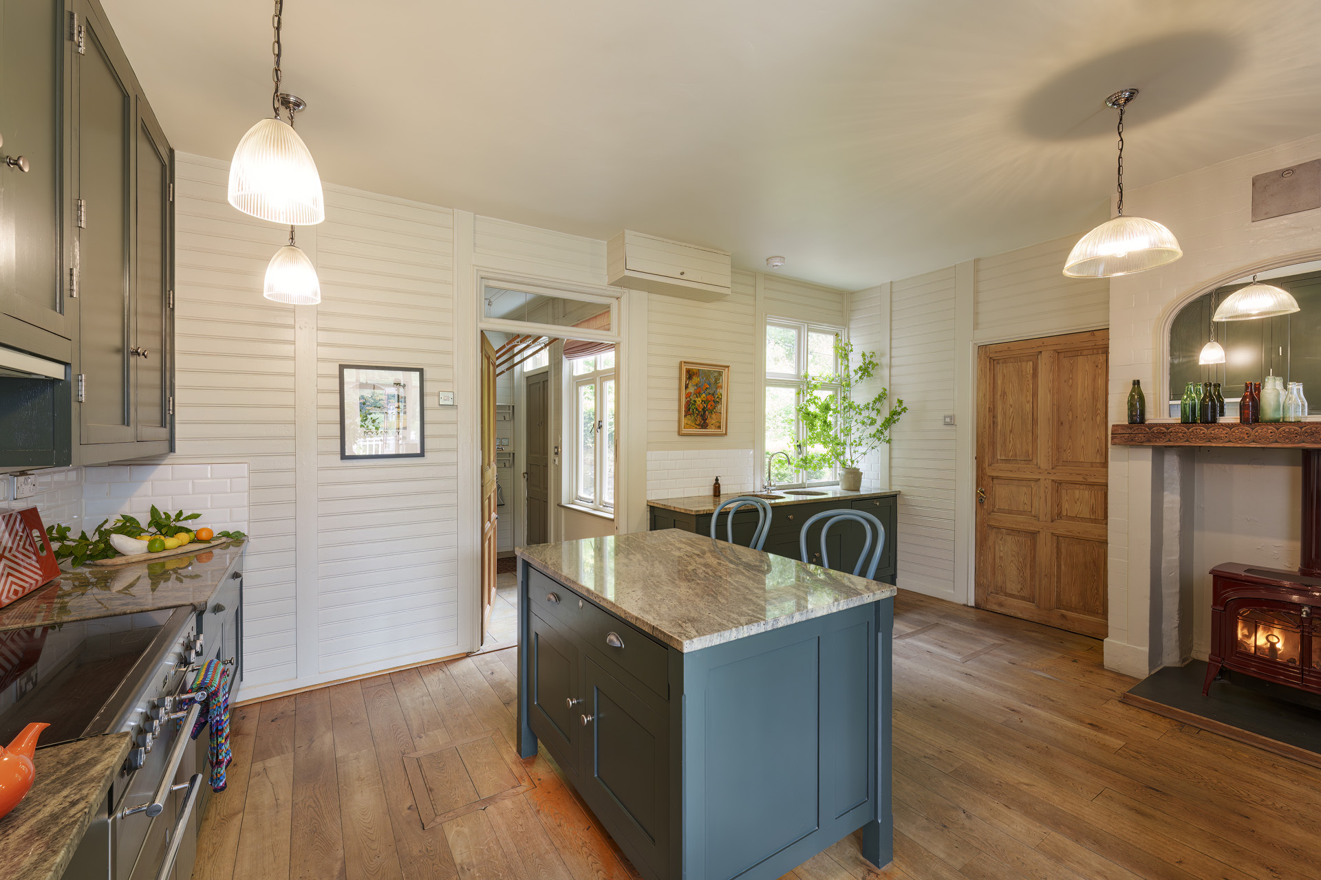 The kitchen in the Sex Education chalet