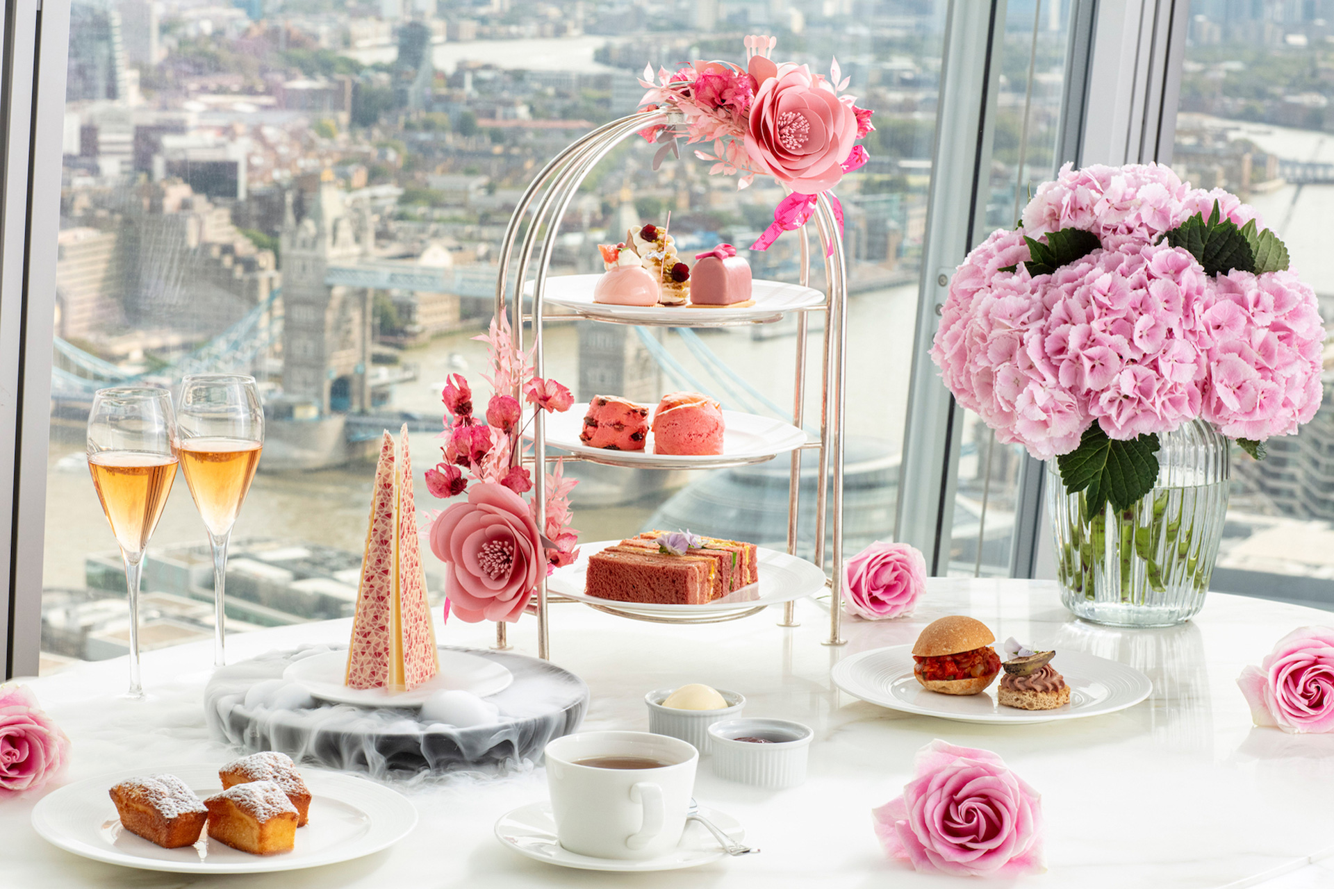 Pink afternoon tea at TING at The Shard