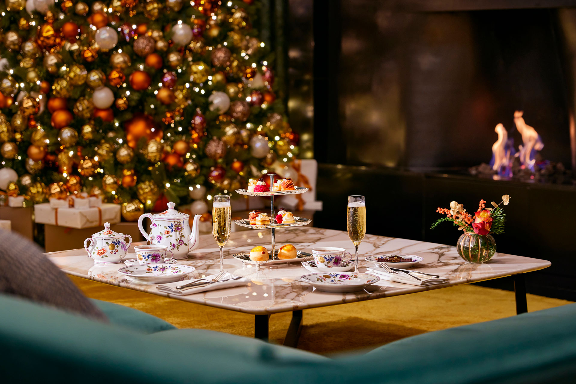 Christmas afternoon tea at Bulgari Hotel London