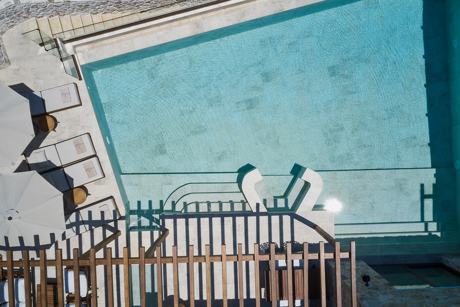 Aerial view of hotel pool