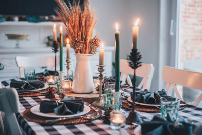 Christmas table with candles
