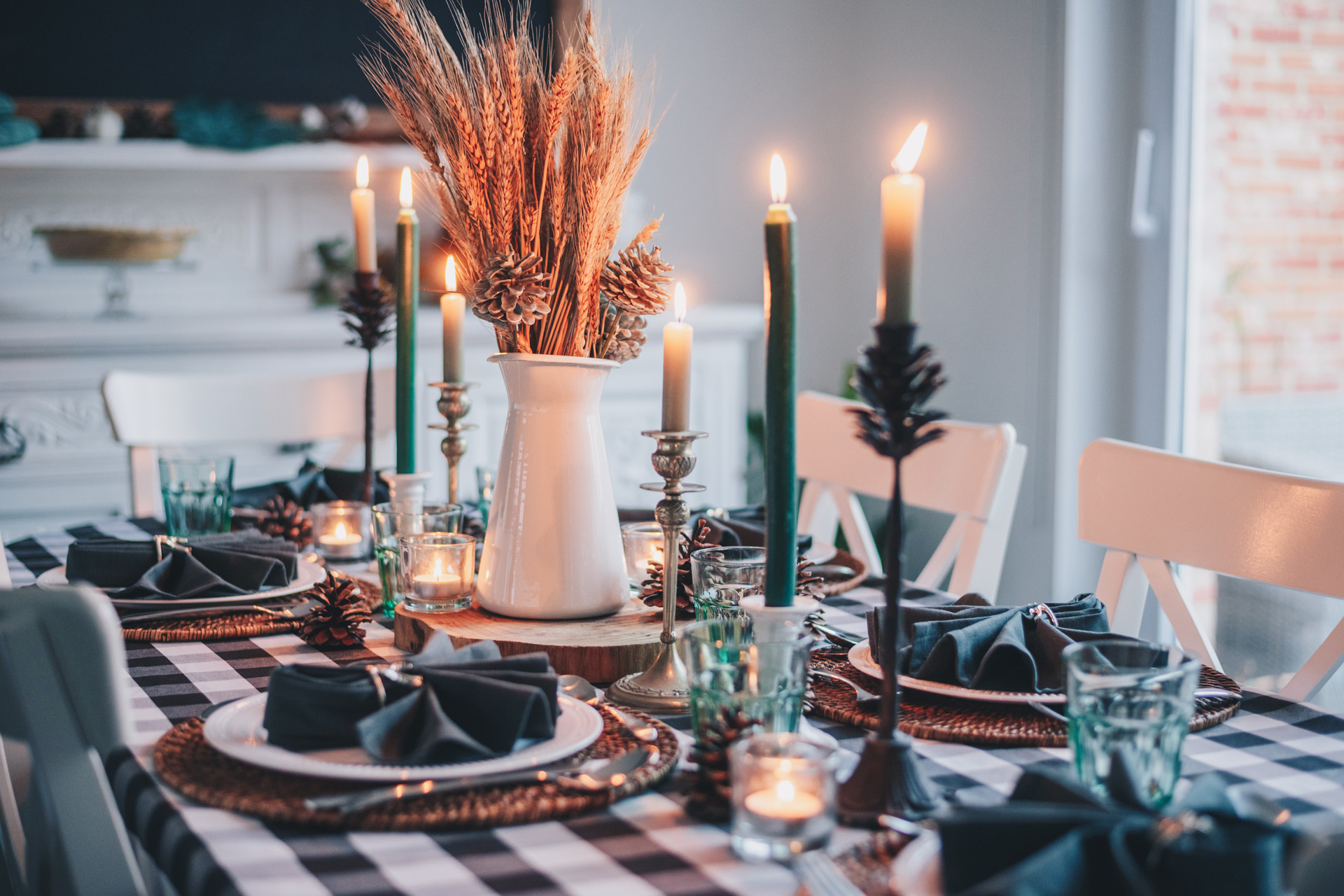Christmas table with candles