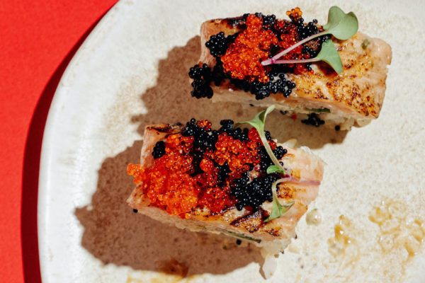 Caviar on fish