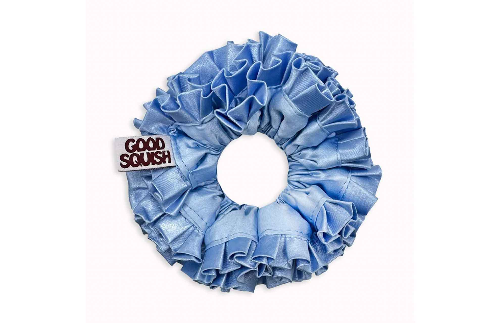 Good Squish blue silk scrunchie