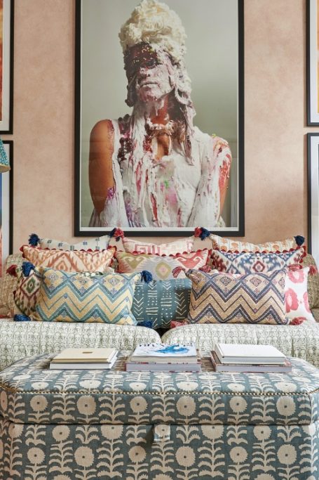 Sofa with painting on the wall | British textile designers