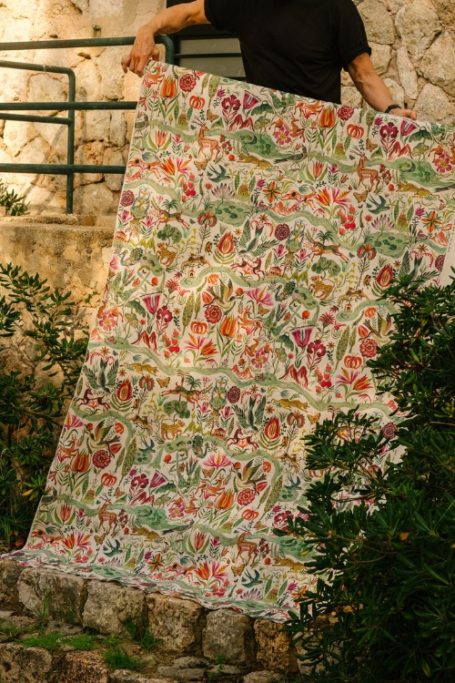 Colourful patterned fabric | British textile designers