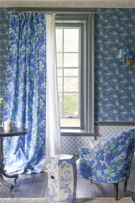 Blue living room | British textile designers