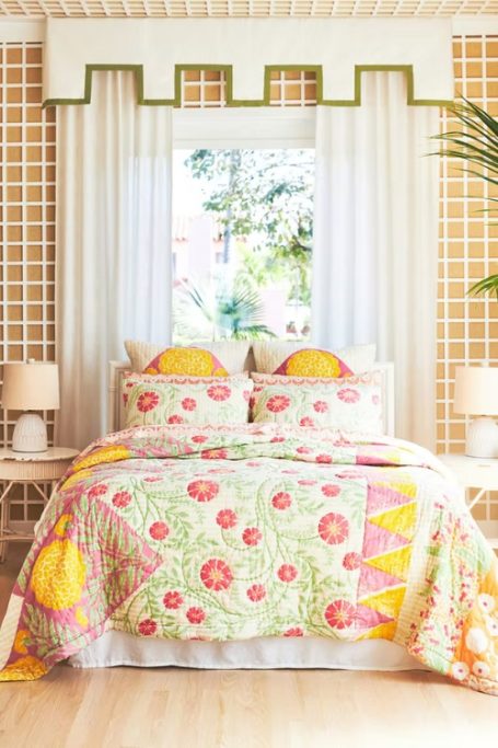 Yellow bedroom | British textile designers