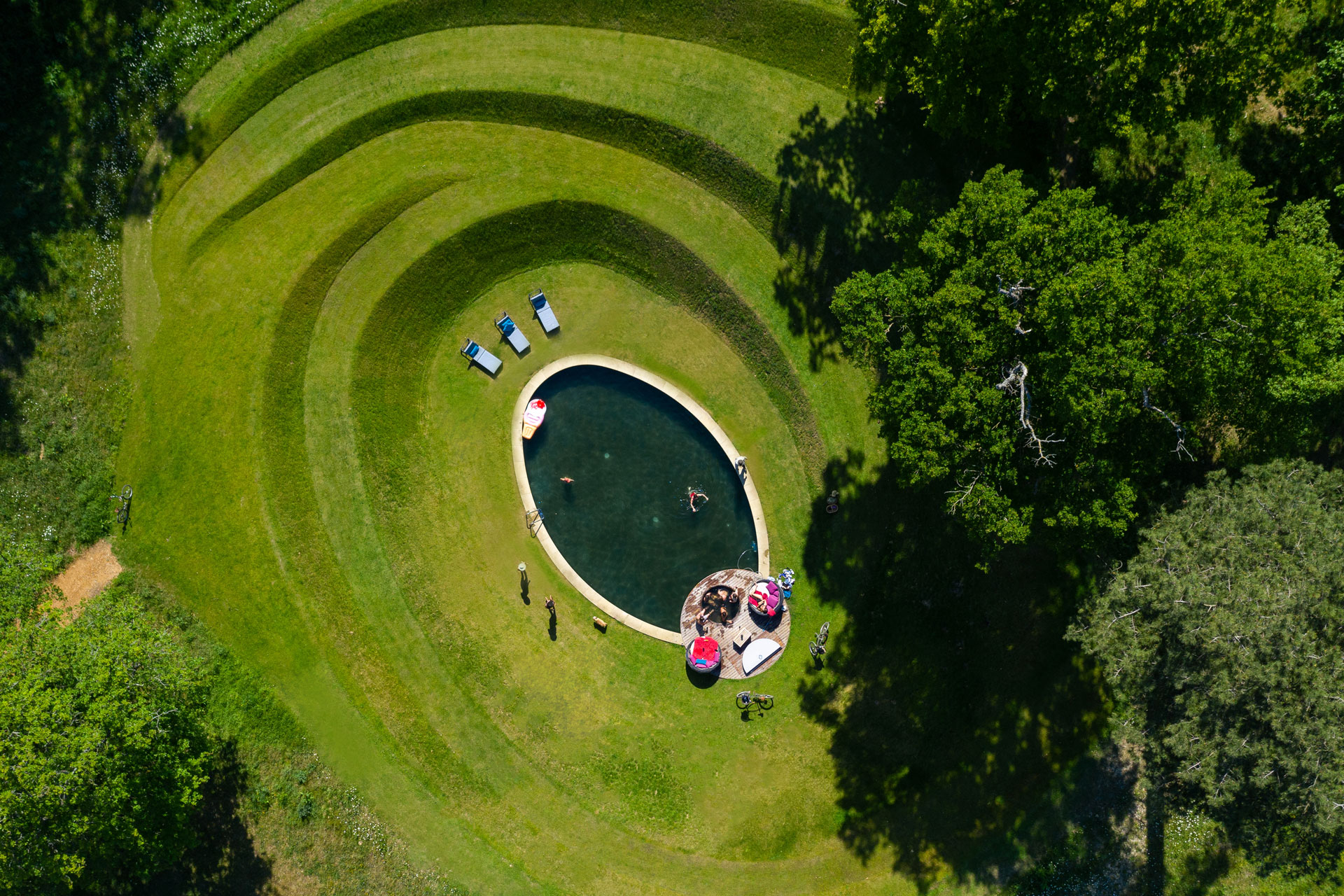 Aerial shot of a pool at Wilderness Reserve
