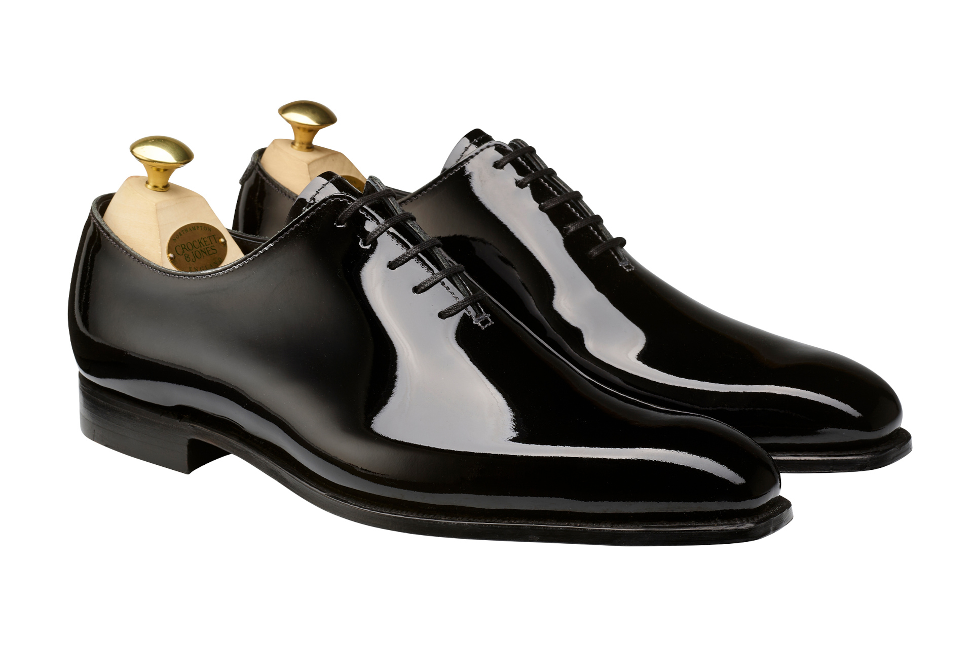 Black patent shoes for men
