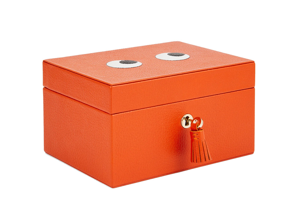 Orange box with eyes