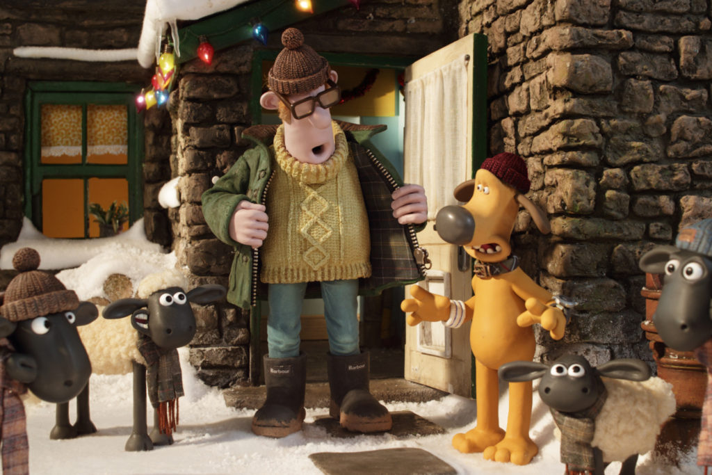 Shaun the Sheep characters at Christmas