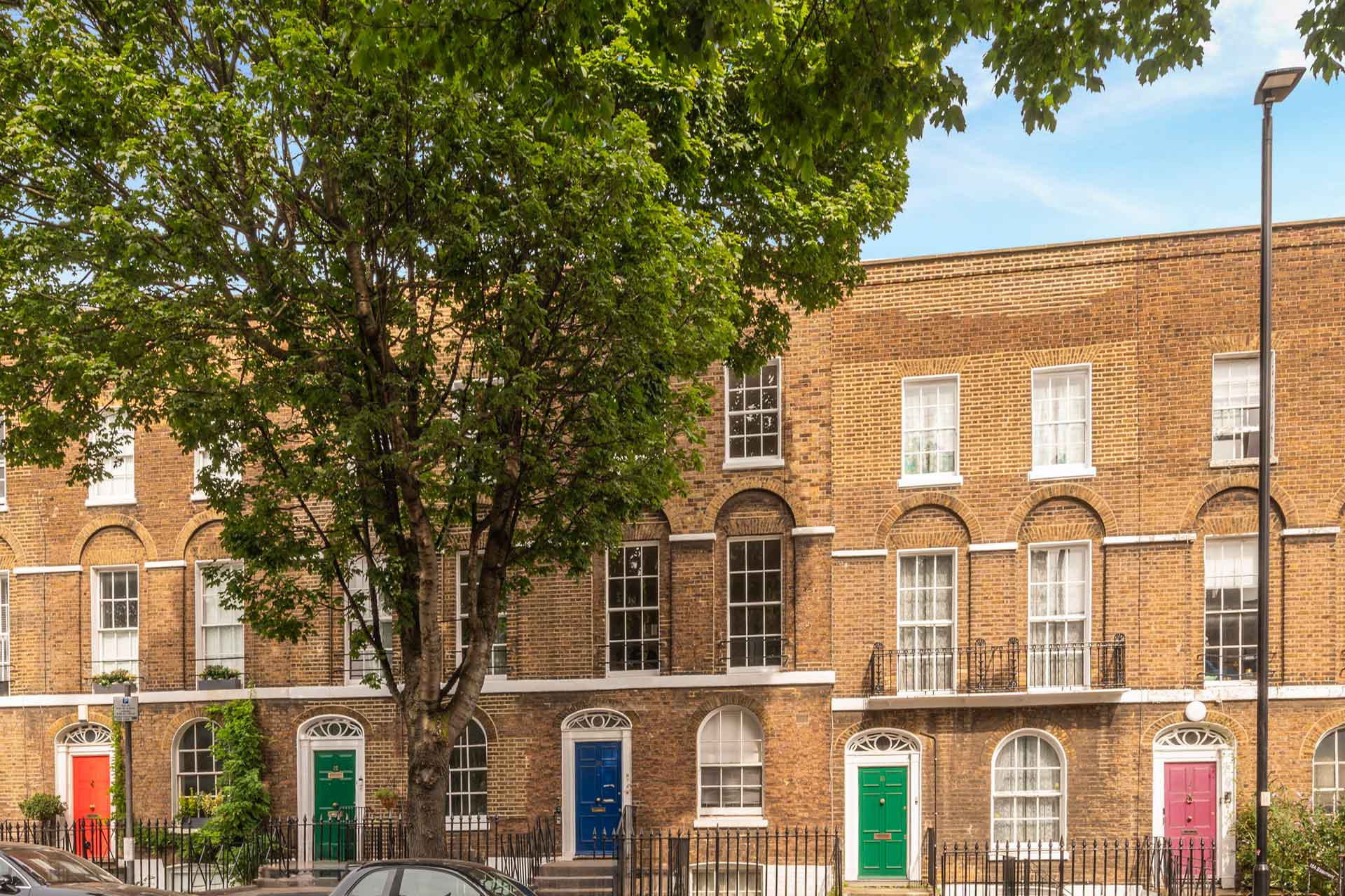 Red brick Georgian terrace