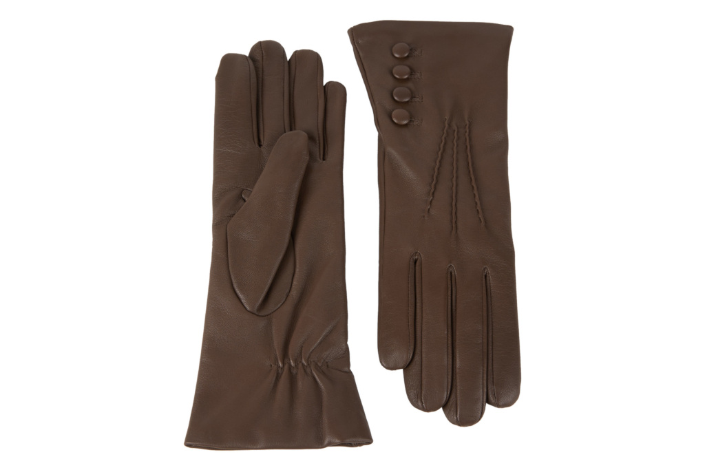 Brown leather gloves