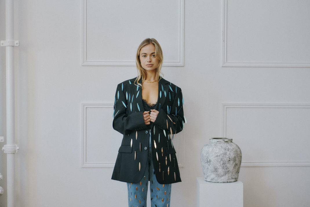 Amelia Windsor wears clothes from Fanfare Label party denim collection - british luxury news