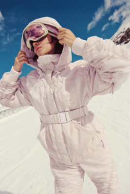Woman in ski suit