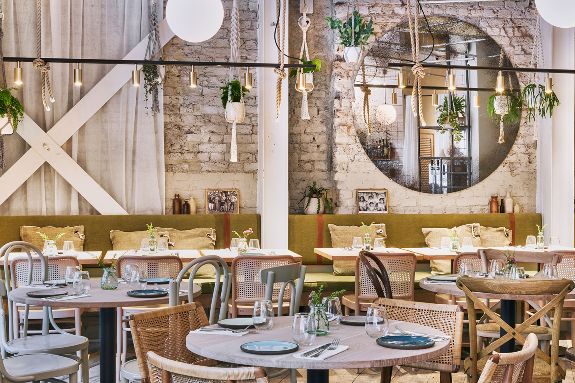 Tables at Delamina restaurant