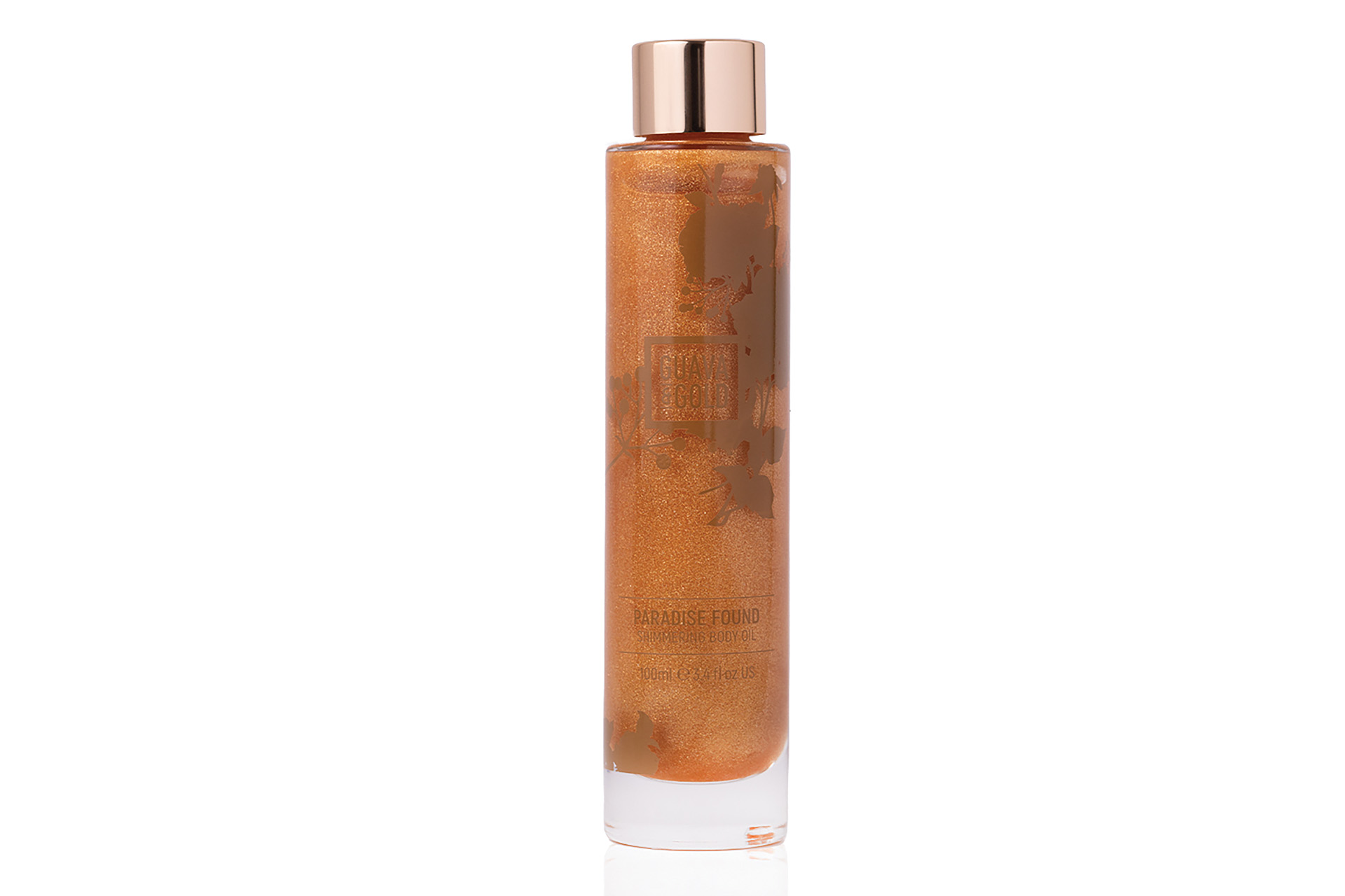 Gold body oil in bottle