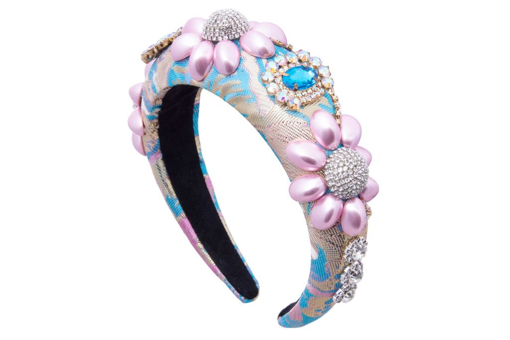 Light blue and pink headband