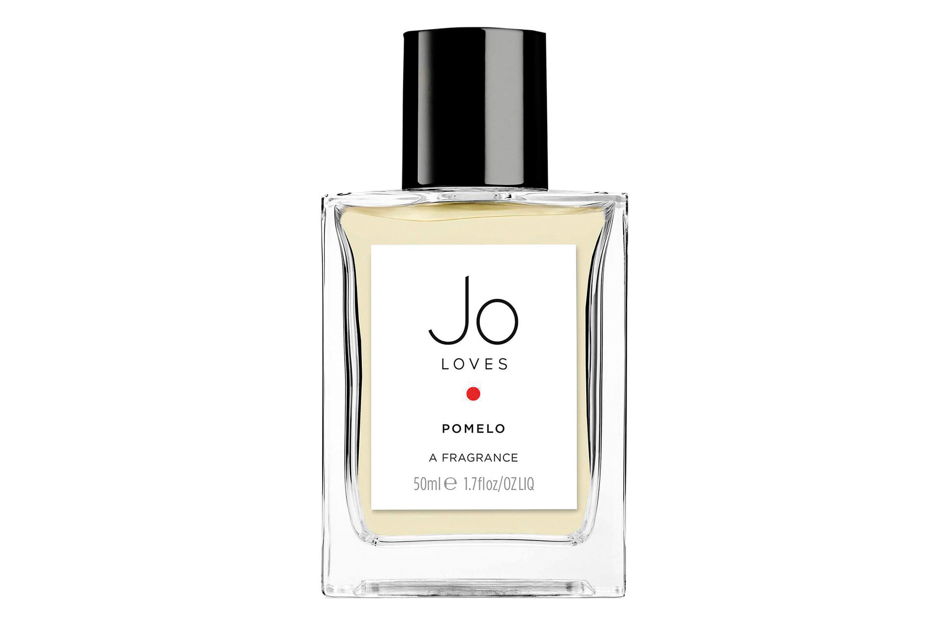 Fragrance bottle with black cap