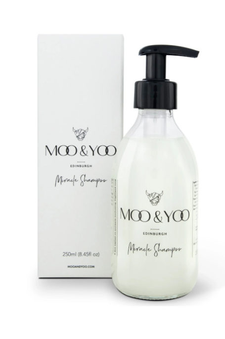 White box ad luxury shampoo bottle