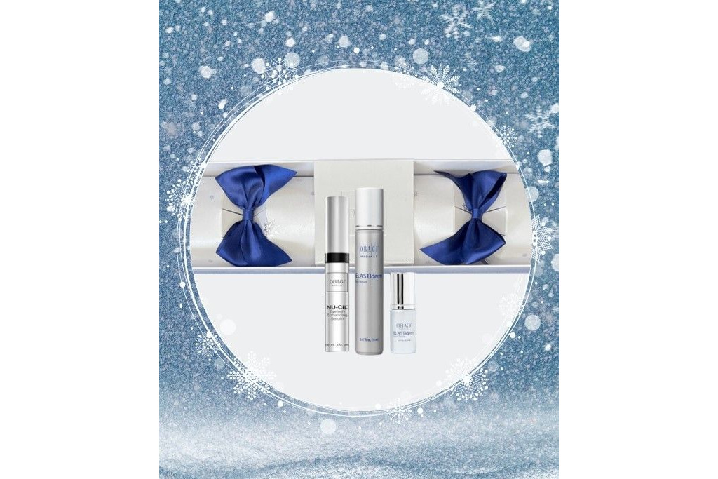 Silver cracker on blue background