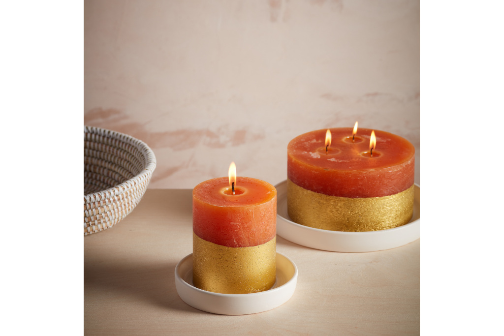 Orange and gold candles