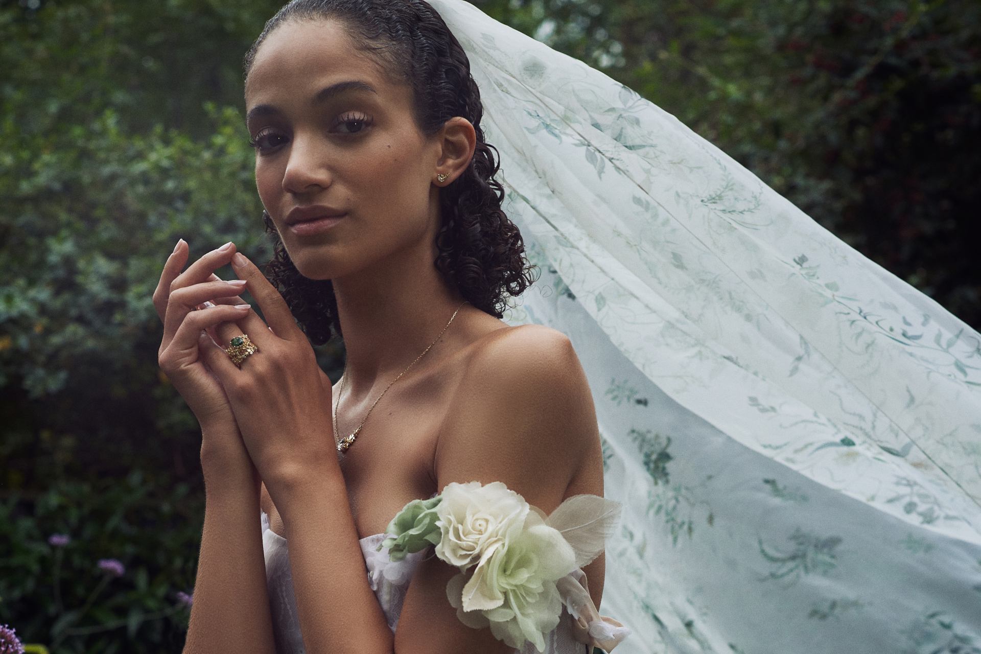 Close up of bride