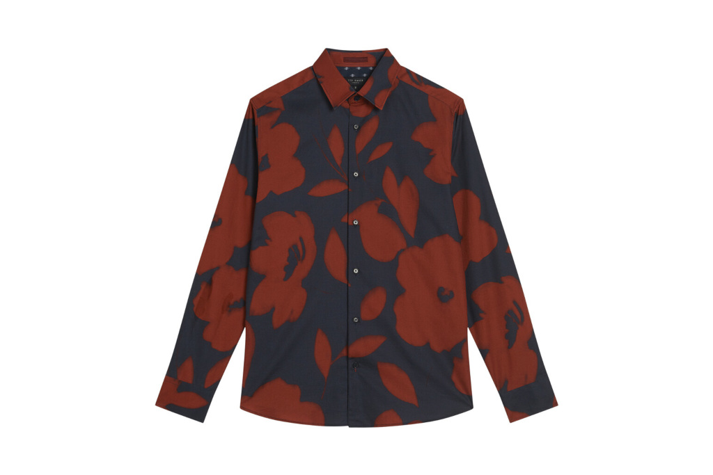 Black shirt with red flowers