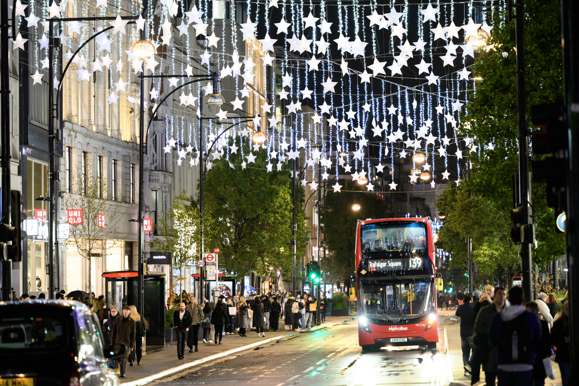 The Oxford Street Christmas lights in partnership with children's charity Starlight were switched on tonight