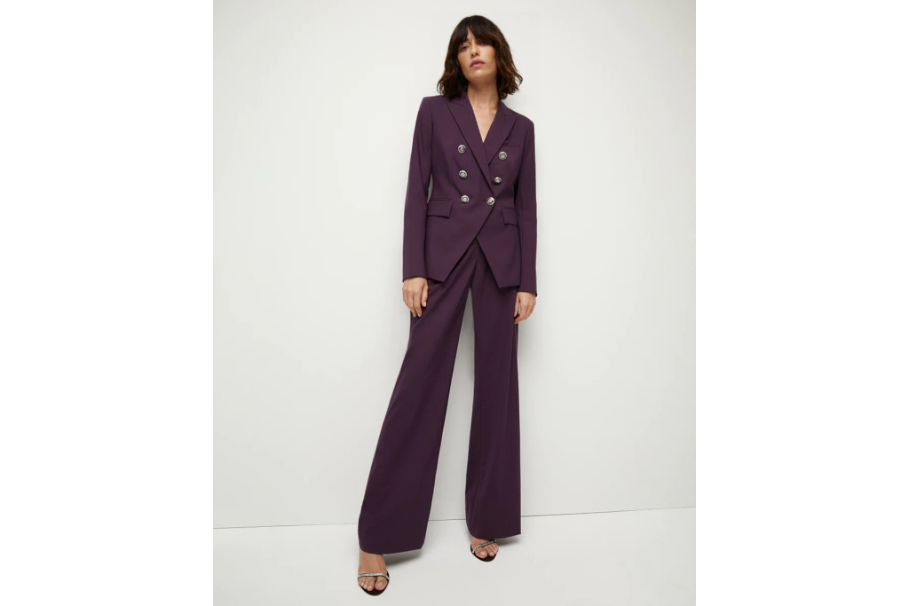 Woman in purple suit