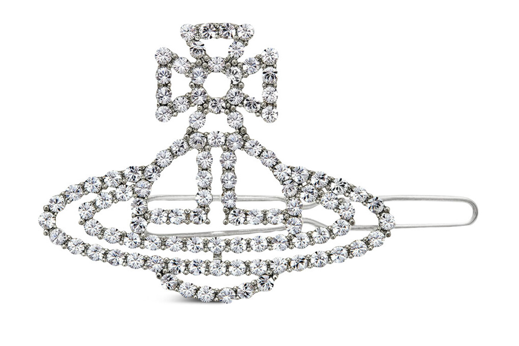 Glittery Vivienne Westwood logo hair clip