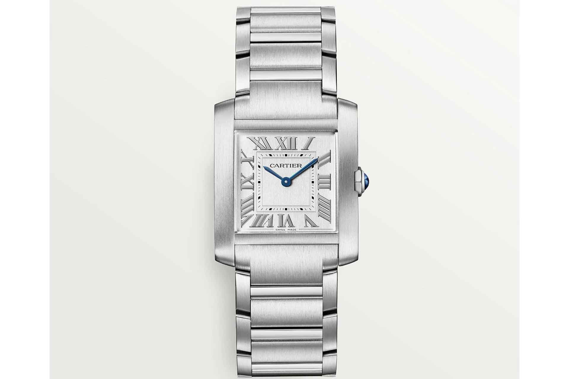 Cartier square steel watch
